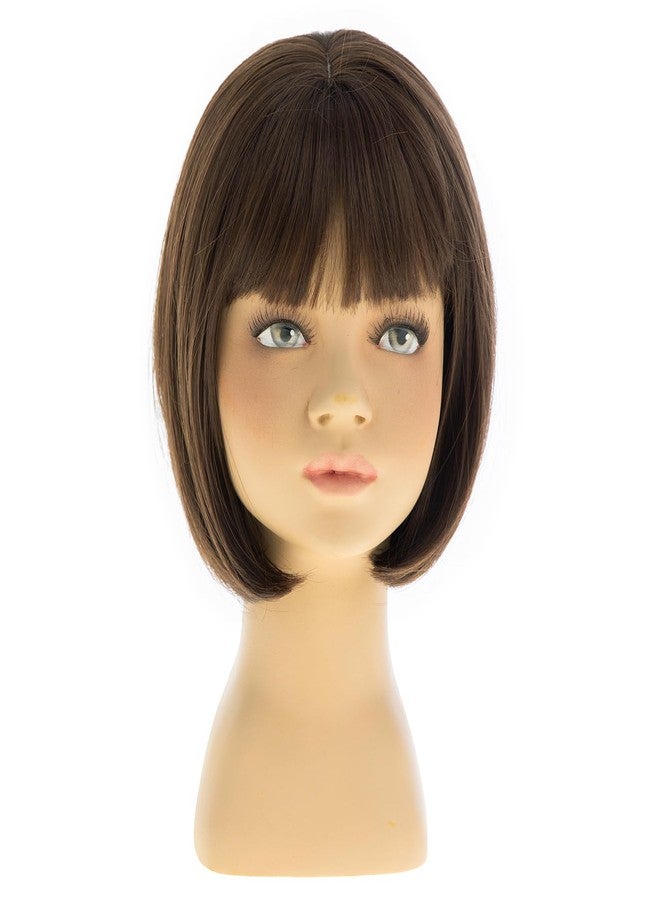 Dsimeig Short Brown Kids Wig Girls Straight Bob Wig with Bangs Synthetic Cosplay Halloween Costume Party Use - Image 2
